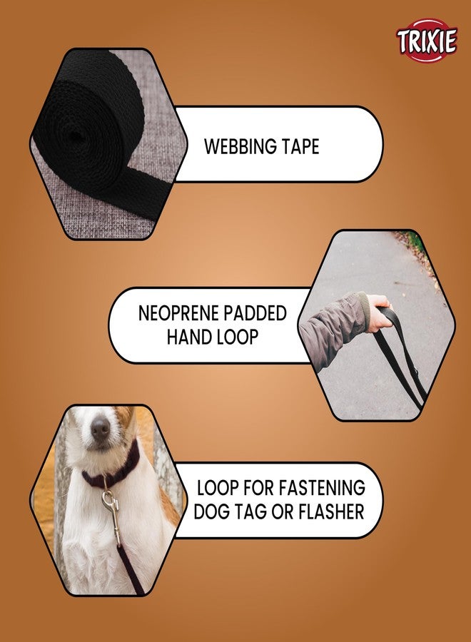 Trixie Combo of Trixie Premium Nylon Adjustable Dog Leash with Stainless Steel Hooks - XS-S (1.20m/15mm, Black Color) and Sports Ball Natural Rubber Toy for Dog - Image 4